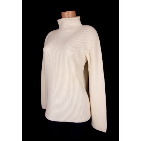 THE ROW New Natural Lonie Top In Wool And Cashmere Sweater M L - Picture 2 of 7